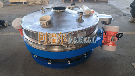 สแตนเลส 400mm~2100mm 1~2 Decks กระแสระดับต่ํา ผ่าน Inline Vibrating Control Sieve Vibro Sieve สําหรับสับช็อคโกแลตด้วยมอเตอร์คู่