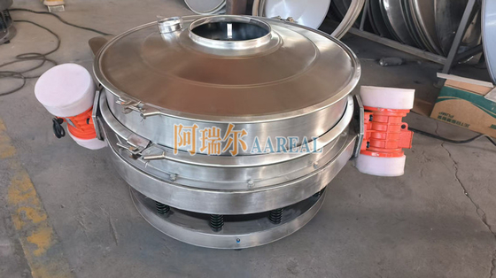 สแตนเลส 400mm~2100mm 1~2 Decks กระแสระดับต่ํา ผ่าน Inline Vibrating Control Sieve Vibro Sieve สําหรับสับช็อคโกแลตด้วยมอเตอร์คู่